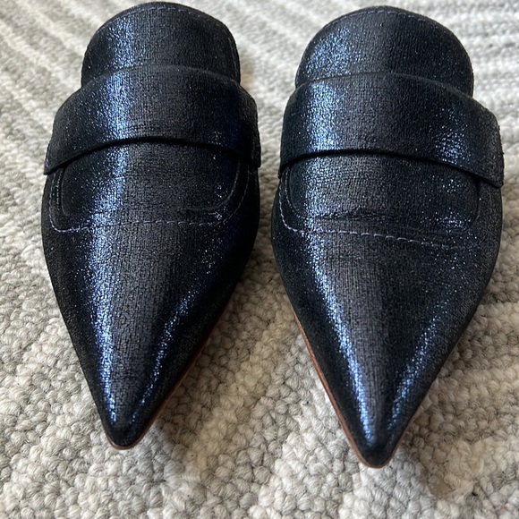 New Marni Blue Metallic Mules 37.5 - Picture 6 of 15